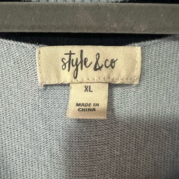 Style & Co. Sky Blue V-Neck Sweater - Picture 2 of 2